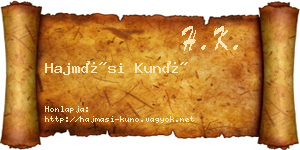 Hajmási Kunó névjegykártya